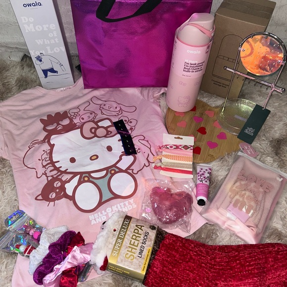 owala Other - NEW - Hello Kitty Pink OWALA + Accessories Gift Bag Set -Bundle Lot Mystery Box